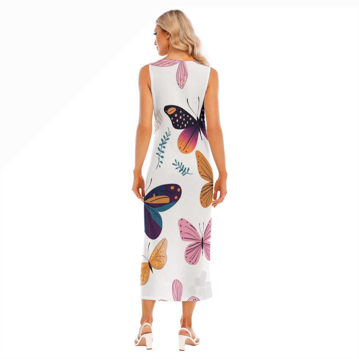 Butterfly Tank Top Long Dress