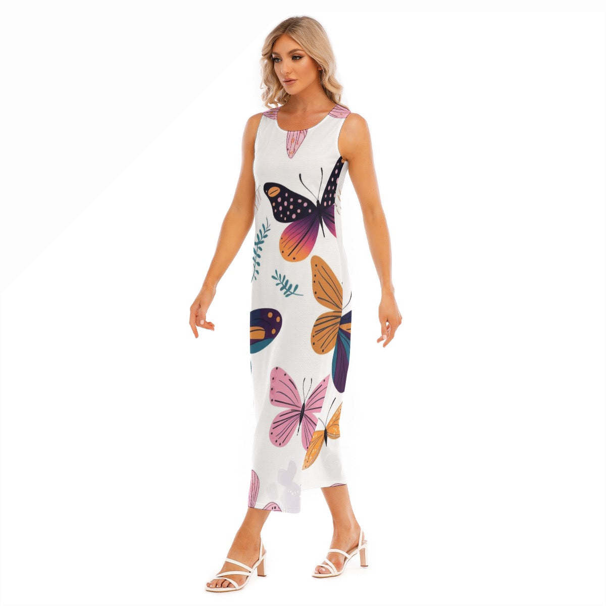 Butterfly Tank Top Long Dress
