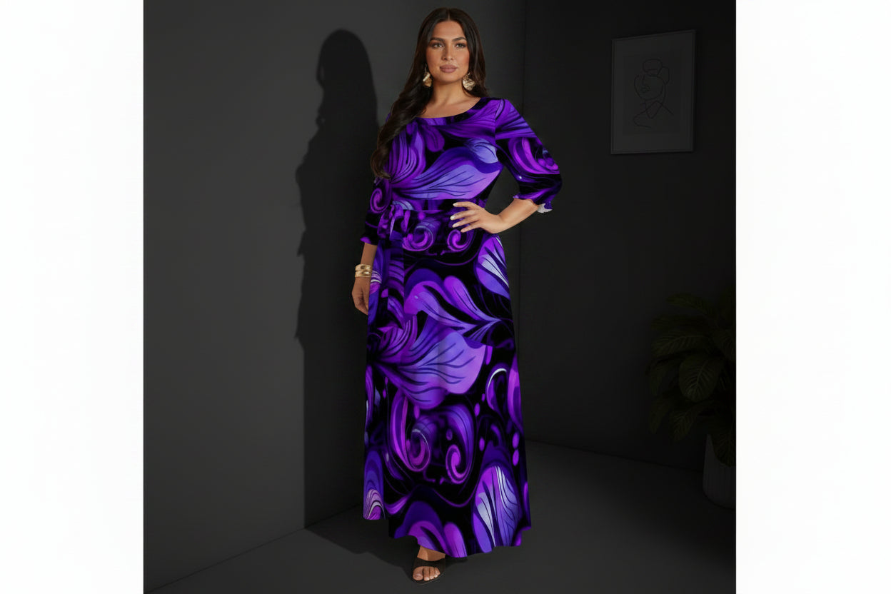 Purple Maxi Dress|Plus Size
